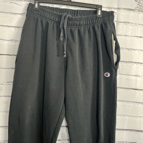 Champion Black Sweatpants SZ L Logo Graphic Joggers Streetwear Athleisure Men’s - Picture 5 of 13